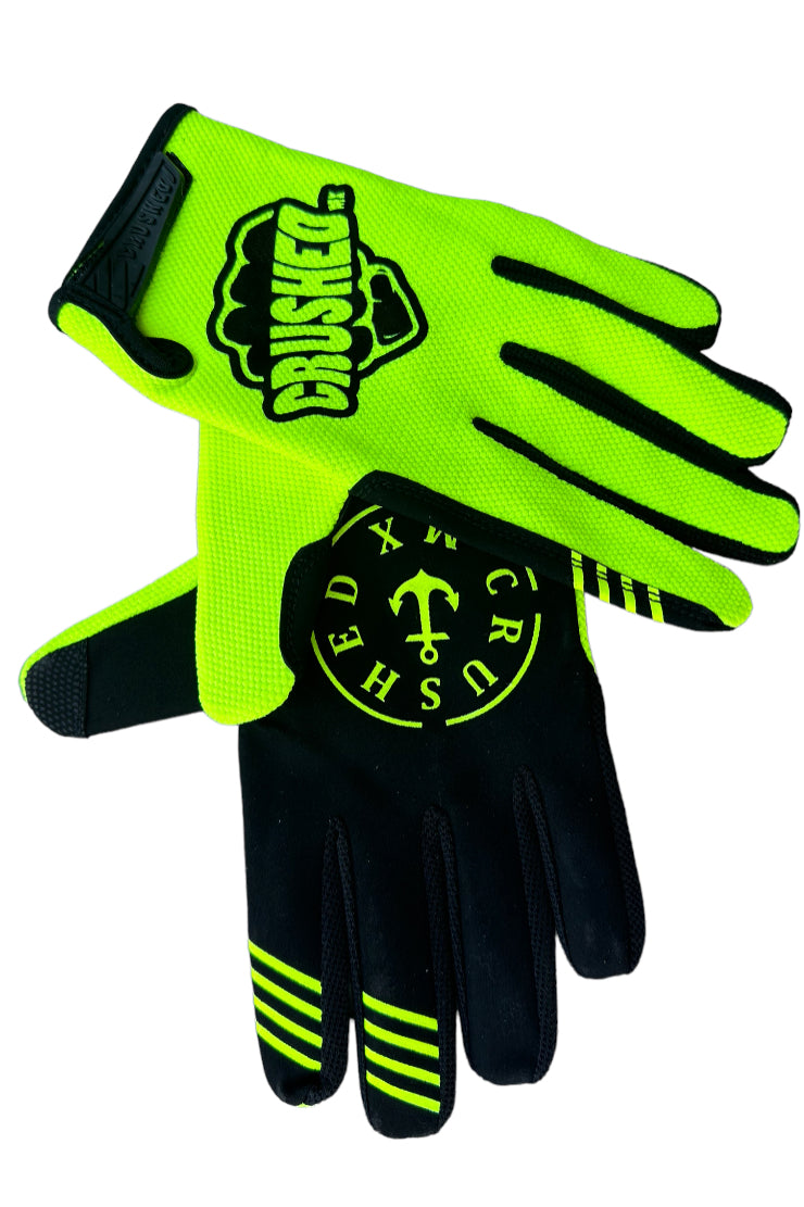 Neon Yellow Crushed Gloves