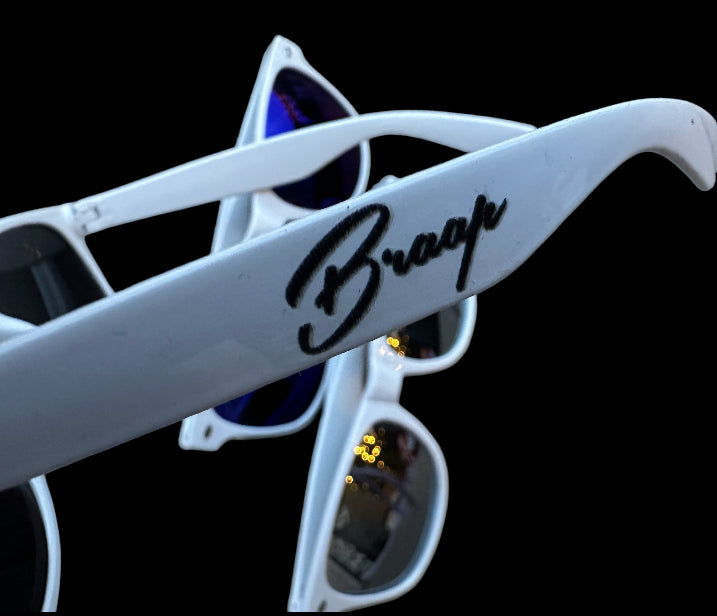 Braap White Sunglasses with colored lenses