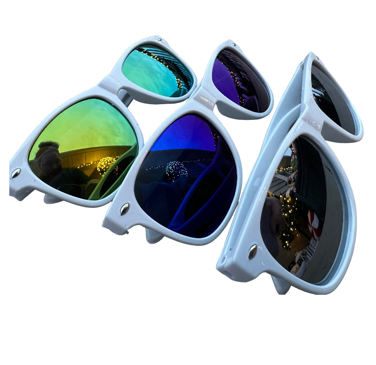 Braap White Sunglasses with colored lenses