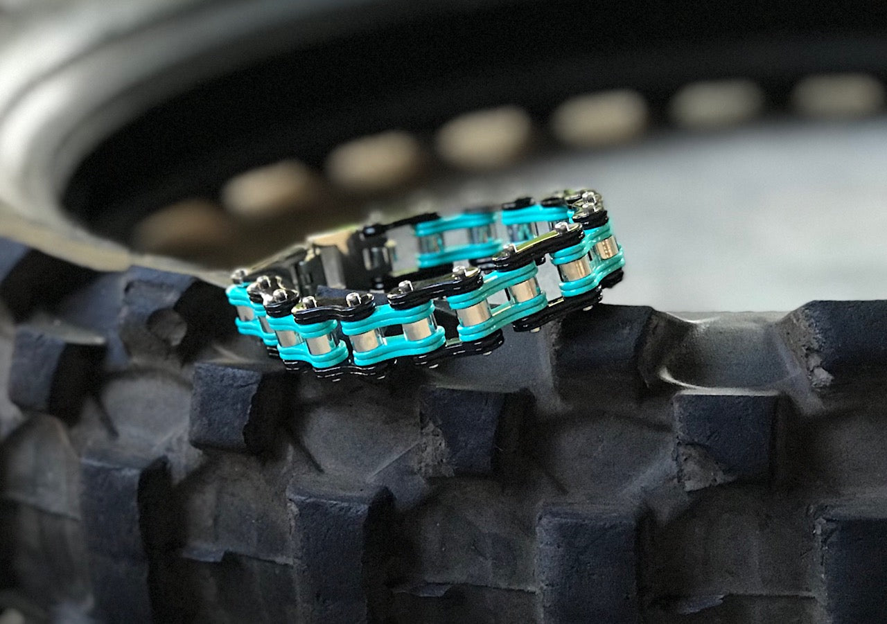 Mint motorcycle chain link braceleT