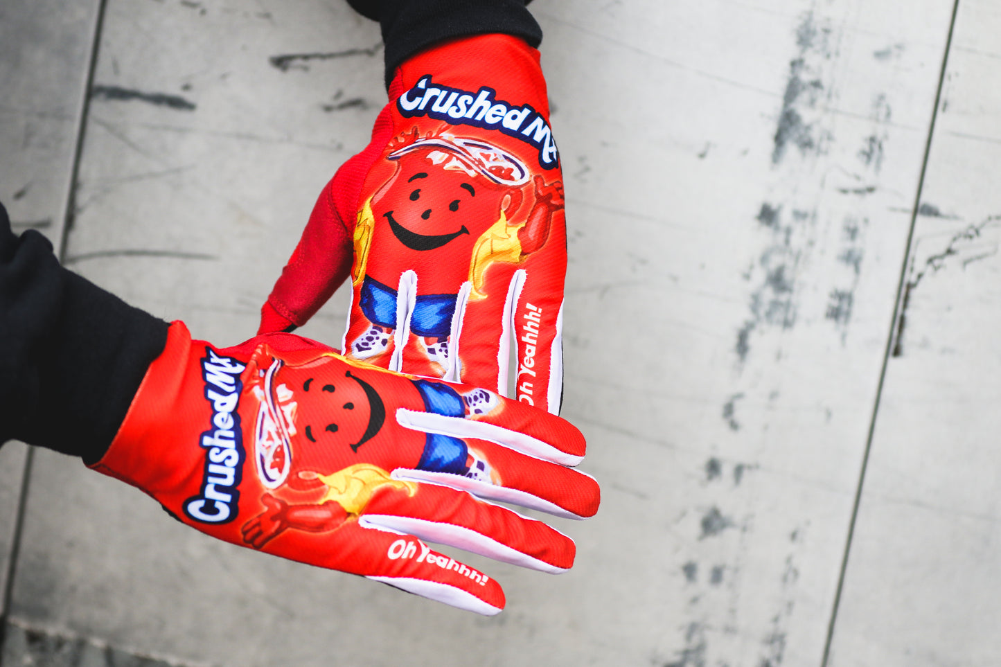 Cherry Red “COOL” Aid Crushed Gloves
