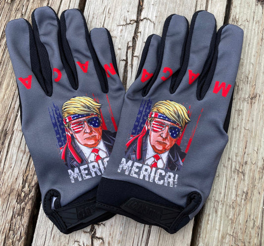 Grey Merica MAGA Gloves