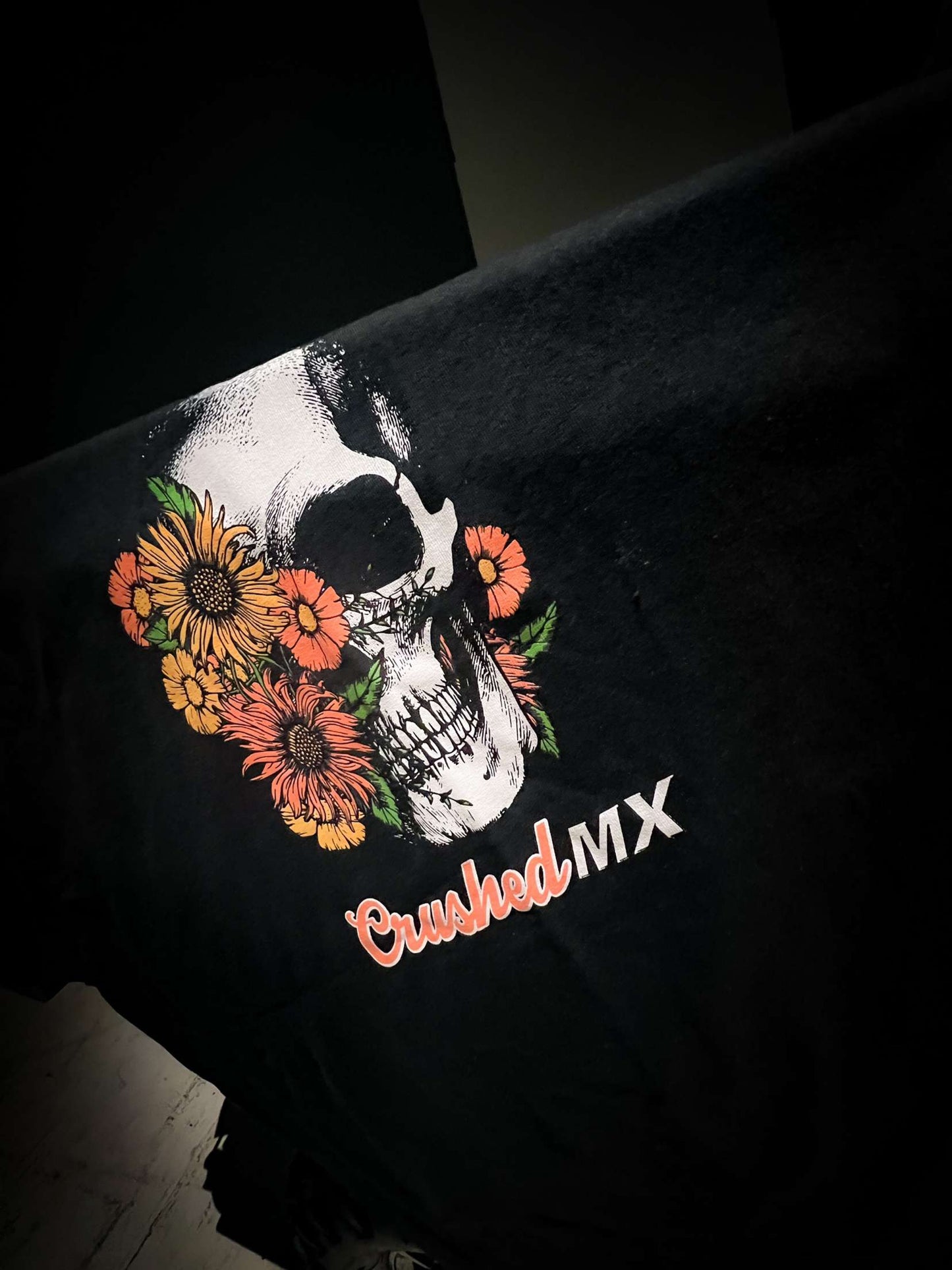 Crushed MX Skull Floral Tee